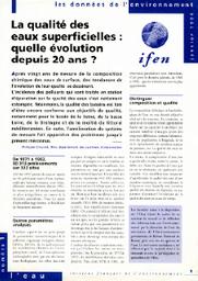 LA QUALITE DES EAUX SUPERFICIELLES : QUELLE EVOLUTION DEPUIS 20 ANS ? | CROUZET P.