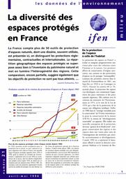 LA DIVERSITE DES ESPACES PROTEGES EN FRANCE | DUHAUTOIS L.