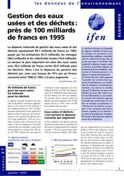 GESTION DES EAUX USEES ET DES DECHETS : PRES DE 100 MILLIARDS DE FRANCS EN 1995 | DOISNEAU L.