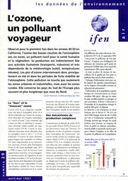 L'OZONE, UN POLLUANT VOYAGEUR | RECHATIN C.