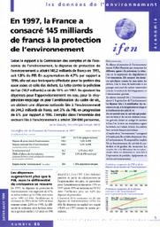EN 1997, LA FRANCE A CONSACRE 145 MILLIARDS DE FRANCS A LA PROTECTION DE L'ENVIRONNEMENT | DESAULTY D.