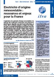 ELECTRICITE D'ORIGINE RENOUVELABLE : RESSOURCES ET ENJEUX POUR LA FRANCE | BOUCHEREAU J.M.
