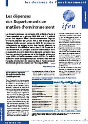 LES DEPENSES DES DEPARTEMENTS EN MATIERE D'ENVIRONNEMENT | MORVAN R.