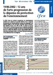 1990-2002 : 12 ANS DE FORTE PROGRESSION DE LA DEPENSE DE PROTECTION DE L'ENVIRONNEMENT | POUPAT B.
