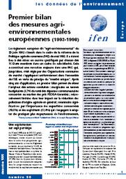 PREMIER BILAN DES MESURES AGRI-ENVIRONNEMENTALES EUROPEENNES (1993-1998) | LAVOUX T.