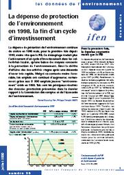 LA DEPENSE DE PROTECTION DE L'ENVIRONNEMENT EN 1998, LA FIN D'UN CYCLE D'INVESTISSEMENT | DESAULTY D.