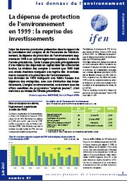 LA DEPENSE DE PROTECTION DE L'ENVIRONNEMENT EN 1999 : LA REPRISE DES INVESTISSEMENTS | POUPAT B.