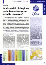 LA DIVERSITE BIOLOGIQUE DE LA FAUNE FRANCAISE EST-ELLE MENACEE ? | DUHAUTOIS L.