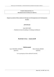 Le Grenelle Environnement - Comité opérationnel n° 1 "Bâtiments neufs publics et privés" - Rapport au ministre d'Etat, ministre de l'Ecologie, du Développement et de l'Aménagement durables - Rapport final - mars 2008 | MAUGARD Alain