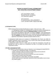 Le Grenelle Environnement - Rapport du groupe de travail interministériel sur l'éducation au développement durable - Chantier 26 - 29 janvier 2008 | BREGEON Jacques