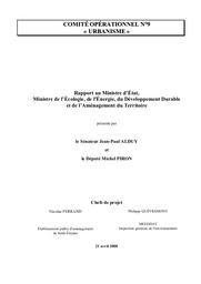 Le Grenelle Environnement - Comité opérationnel n° 9 "Urbanisme" - Rapport au ministre d'Etat, ministre de l'Ecologie, de l'Energie, du Développement durable et de l'Aménagement du territoire - 21 avril 2008 | ALDUY Jean-Paul