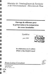 Ouvrage de référence pour la préservation et le restauration des zones inondables, synthèse juin 1999 | FALQUE Max