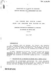 La crue de juin 1987 sur la Saône en Côte d'Or : première estimation concernant la période de retour de cette crue | SERVICE REGIONAL DE L'AMENAGEMENT DES EAUX DE BOURGOGNE, DIJON