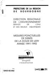 Mesures ponctuelles de débits de la Douix de Léry - Année 1991-1992 | DIRECTIONS REGIONALES DE L'ENVIRONNEMENT