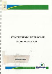Compte-rendu de traçage - Marsannay-le-Bois | DIRECTION REGIONALE DE L'ENVIRONNEMENT BOURGOGNE