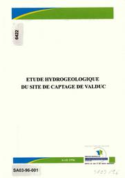 Etude hydrogéologique du site de captage de Valduc | DIRECTIONS REGIONALES DE L'ENVIRONNEMENT