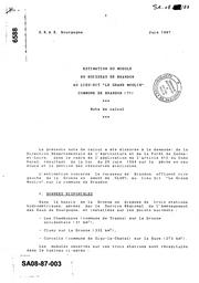 Estimation du modèle du ruisseau de Brandon au lieu-dit "le Grand Moulin" - commune de Brandon - note de calcul | SERVICE REGIONAL DE L'AMENAGEMENT DES EAUX DE BOURGOGNE, DIJON