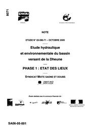 Étude hydraulique et environnementale du bassin versant de la Dheune. ; 5 vol. + 1 atlas | IPS'EAU, ST CANNAT