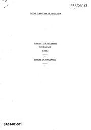 La Vingeanne affluent de la Saône département de la Côte-d'Or ; 2 vol. | SERVICE REGIONAL DE L'AMENAGEMENT DES EAUX DE BOURGOGNE, DIJON