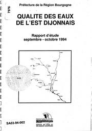 Qualité des eaux de l'est dijonnais - Rapport d'étude | DIRECTION REGIONALE DE L'ENVIRONNEMENT BOURGOGNE