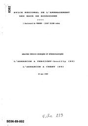 Analyses physico-chimiques et hydrobiologiques : l'Armançon à Vergigny-Bouilly - L'Armançon à Cheny | SERVICE REGIONAL DE L'AMENAGEMENT DES EAUX DE BOURGOGNE, DIJON