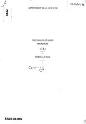 Suivi allégé de bassin - Rivière la Tille ; 3 vol. | SERVICE REGIONAL DE L'AMENAGEMENT DES EAUX DE BOURGOGNE, DIJON