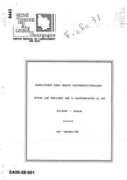 Analyses des eaux superficielles pour le projet de l'autoroute A39 - Dijon - Dole | SERVICE REGIONAL DE L'AMENAGEMENT DES EAUX DE BOURGOGNE, DIJON