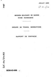 Groupe de travail inondations - Rapport de synthèse | MISSION DELEGUEE DE BASSIN SEINE-NORMANDIE