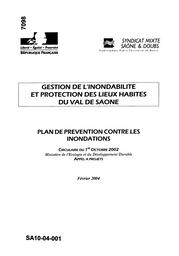 Gestion de l'inondabilité et protection des lieux habités du Val de Saône ; 2 vol. | SYNDICAT MIXTE SAONE-DOUBS, MACON