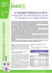 Le transport intérieur en 2012 : baisse pour les marchandises et pour les voyageurs sur longue distance | BOCCARA Frédéric