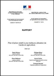Rapport : Plan d'action relatif à une meilleure utilisation de l’azote en agriculture | DELCOUR Denis