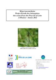Projet d'étude des anisoptères des cours d'eau des Pays de la Loire - L'Huisne - année 2012 - Bilan intermédiaire | SINEAU Morgane