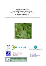 Projet d'étude des anisoptères des cours d'eau des Pays de la Loire - L'Huisne - année 2013 - Bilan intermédiaire | SINEAU Morgane