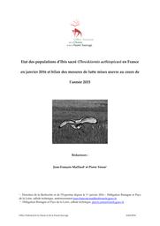 État des populations d'Ibis sacré (Treskiornis aethiopicus) en France en janvier 2016 et bilan des mesures de lutte mises en oeuvre au cours de l'année 2015 | MAILLARD Jean-François