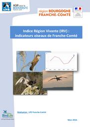 Indice Région Vivante (IRV) : indicateurs oiseaux de Franche-Comté. | MAAS Samuel