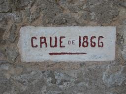 Repère de crue à Jargeau (Loiret) : crue de 1866 | DIRECTION REGIONALE DE L'ENVIRONNEMENT, DE L'AMENAGEMENT ET DU LOGEMENT CENTRE-VAL DE LOIRE
