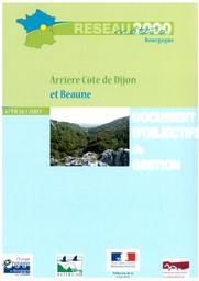 Document d'objectifs du site "Arrière côte de Dijon et de Beaune" | LEFEUVRE Gaëlle - Communauté d'Agglomération de Beaune, Côte et Sud