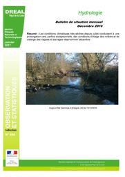 Bulletin hydrologique mensuel Pays de la Loire - décembre 2016 | DIRECTION REGIONALE DE L'ENVIRONNEMENT, DE L'AMENAGEMENT ET DU LOGEMENT PAYS DE LA LOIRE. SRNT