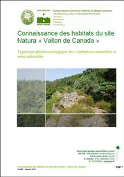 Connaissance des habitats du site Natura « Vallon de Canada » : typologie phytosociologique des végétations naturelles et semi-naturelles | CONSERVATOIRE BOTANIQUE NATIONAL DU BASSIN PARISIEN