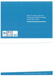 Aide à la mise en place de services de mobilité en région Centre-Val de Loire | DIRECTION REGIONALE DE L'ENVIRONNEMENT, DE L'AMENAGEMENT ET DU LOGEMENT CENTRE