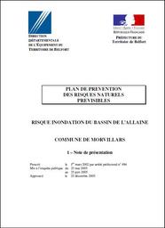 Plan de Prévention des Risques Naturels d'Inondation du bassin de l'Allaine à Morvillars | DIRECTION DEPARTEMENTALE DES TERRITOIRES DU TERRITOIRE DE BELFORT