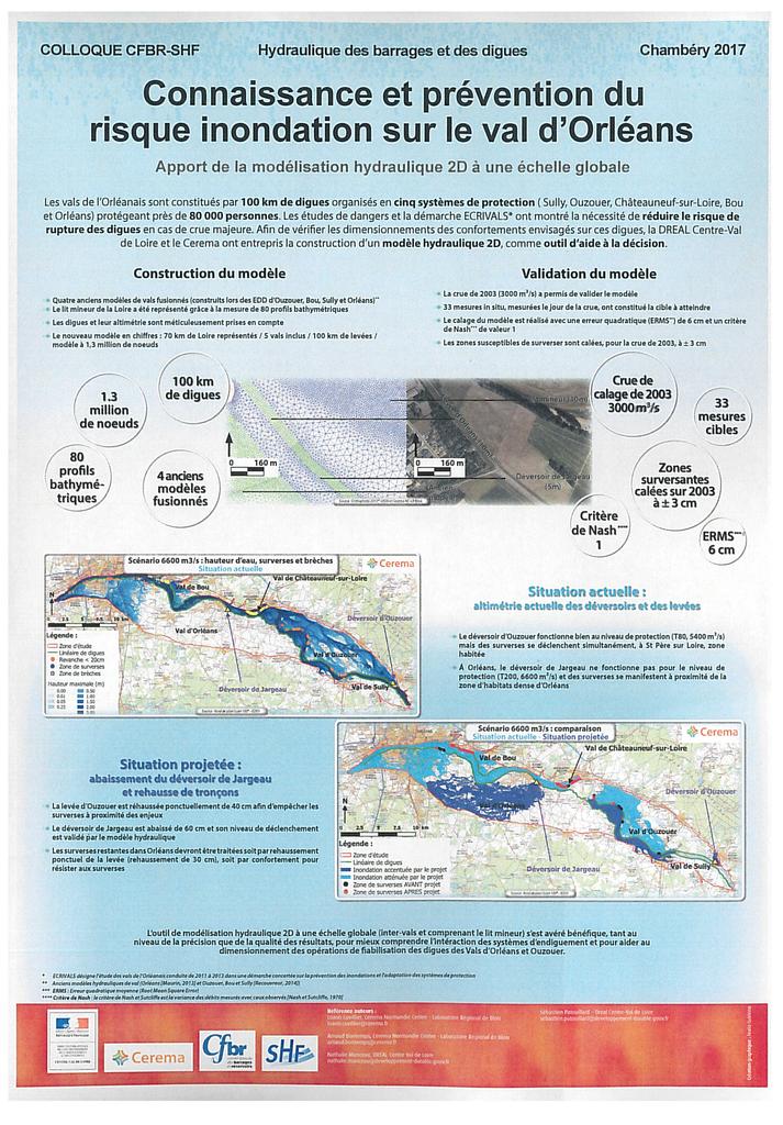 Connaissance et prévention du risque inondation sur le val d'Orléans : apport de la modélisation hydraulique 2D à une échelle globale | 
