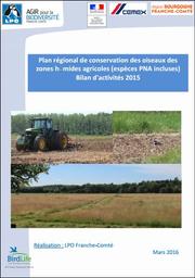 Plan régional de conservation des oiseaux des zones humides agricoles (espèces PNA incluses). Bilan d'activités 2015 | BOURGUET Noé