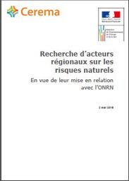 Recherche d’acteurs régionaux sur les risques naturels en vue de leur mise en relation avec l’ONRN | RIVAL Fabien