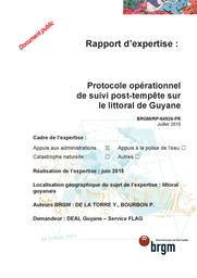 Rapport d'expertise : Protocole opérationnel de suivi post-tempête sur le littoral de Guyane | DE LA TORRE Y.