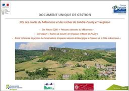 Document unique de gestion - Site des monts du Mâconnais et des roches de Solutré-Pouilly et Vergisson | REFALO (Christophe)