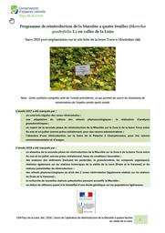 Programme de réintroduction de la Marsilée à quatre feuilles (Marsilea quadrifolia L.) en vallée de la Loire. Suivi 2018 post-implantation sur le site hôte de la boire Torse à Montrelais (44) | CONSERVATOIRE D'ESPACES NATURELS DES PAYS DE LA LOIRE