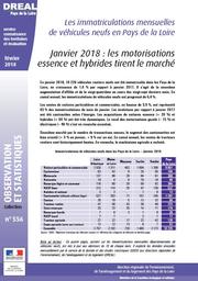 Les immatriculations mensuelles de véhicules neufs en Pays de la Loire. Janvier 2018 : les motorisations essence et hybrides tirent le marché | DOUILLARD Denis