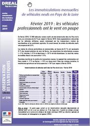 Les immatriculations mensuelles de véhicules neufs en Pays de la Loire. Février 2019 : les véhicules professionnels ont le vent en poupe | DOUILLARD Denis