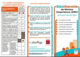 Géothermie de Minime Importance (GMI) en Centre-Val de Loire | DIRECTION REGIONALE DE L'ENVIRONNEMENT, DE L'AMENAGEMENT ET DU LOGEMENT CENTRE-VAL DE LOIRE